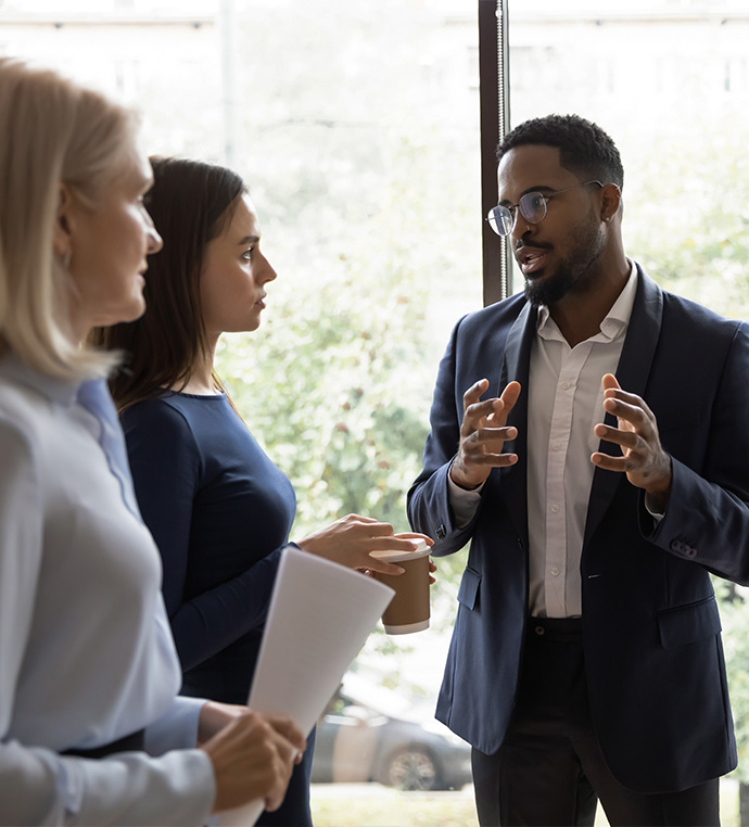 business colleagues in a discussion